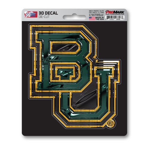 Baylor Bears 3D Decal "BU" Logo