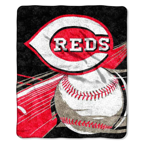 Cincinnati Reds Blanket 50x60 Sherpa Big Stick Design