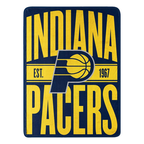 Indiana Pacers Blanket 46x60 Micro Raschel Clear Out Design Rolled Special Order