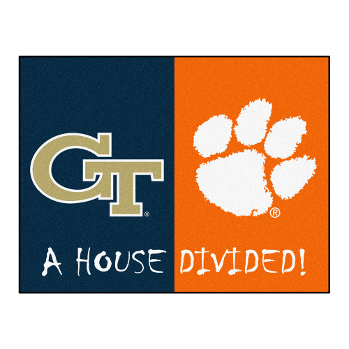 House Divided - Georgia Tech / Clemson House Divided Mat 33.75"x42.5"