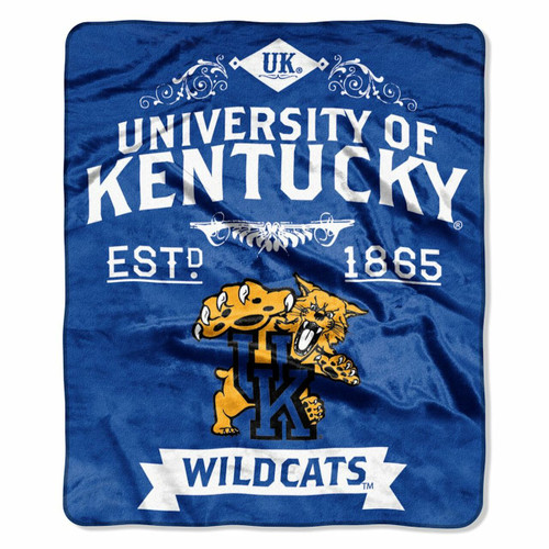 Kentucky Wildcats Blanket 50x60 Raschel Label Design