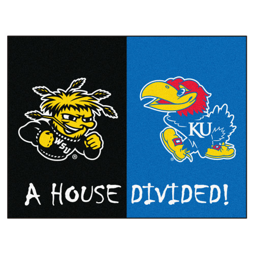 House Divided - Wichita State / Kansas House Divided Mat 33.75"x42.5"