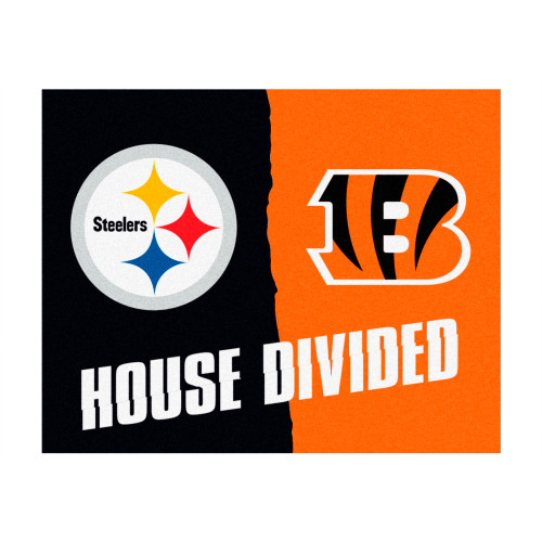 NFL House Divided - Steelers / Bengals House Divided Mat House Divided Multi