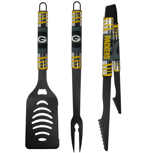 Green Bay Packers 3 pc Black Tailgater BBQ Set