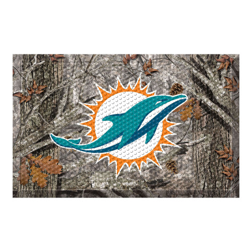 Miami Dolphins Scraper Mat Dolphin Primary Logo Camo