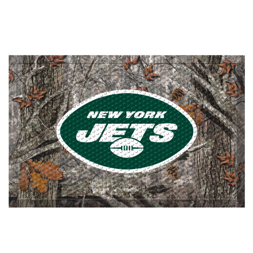 New York Jets Scraper Mat Oval Jets Primary Logo Camo
