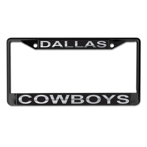 Dallas Cowboys Laser Chrome License Plate Frame Black