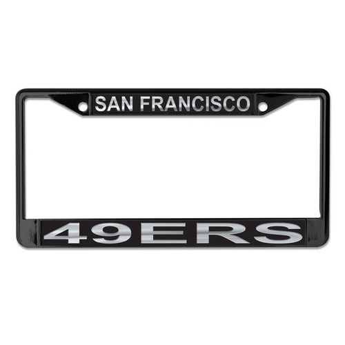 San Francisco 49ers Laser Chrome License Plate Frame Black