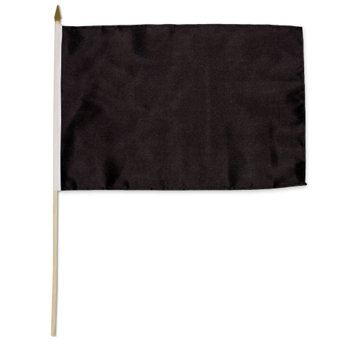 Black Solid Color 12x18in Stick Flag