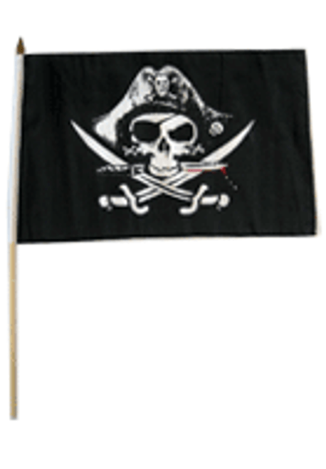 Deadman Chest Tricorner Pirate 12x18in Stick Flag