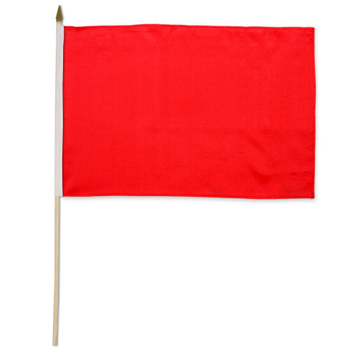 Red Solid Color 12x18in Stick Flag