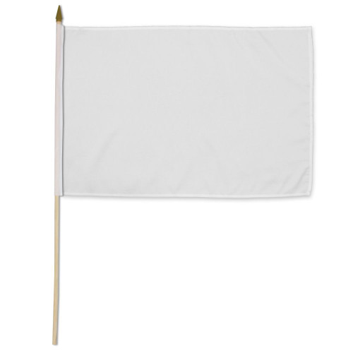 White Solid Color 12x18in Stick Flag