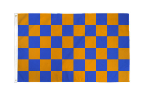 Blue & Orange Checkered Flag 3x5ft Poly