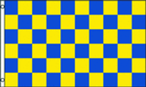 Blue & Yellow Checkered Flag 3x5ft Poly