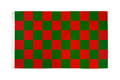 Red & Green Checkered Flag 3x5ft Poly