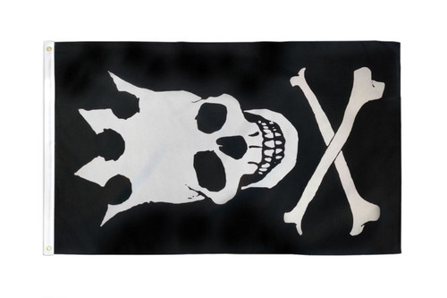 Skull With Crown Pirate Flag 3x5ft Poly
