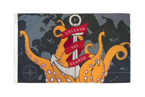 The Kraken Pirate Flag 3x5ft Poly