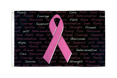 Breast Cancer Inscriptions Flag 3x5ft Poly