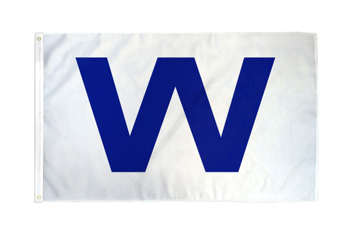 Big Blue W Flag 3x5ft Poly