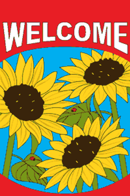 Welcome (Sunflowers) 12x18in Garden Flag