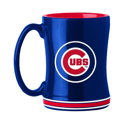 Chicago Cubs Coffee Mug 14oz Sculpted Relief Team Color