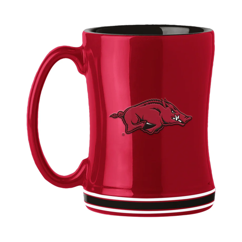 Arkansas Razorbacks Coffee Mug 14oz Sculpted Relief Team Color