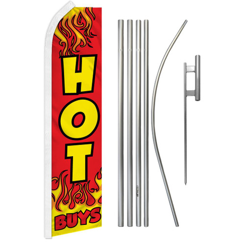 Hot Buys (Red) Super Flag & Pole Kit