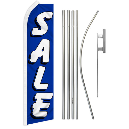 Sale (Blue) Super Flag & Pole Kit