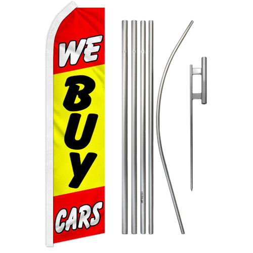 We Buy Cars Super Flag & Pole Kit