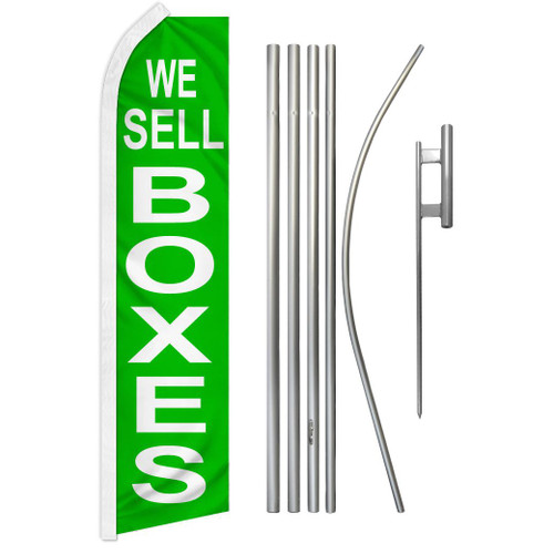 We Sell Boxes (Green) Super Flag & Pole Kit