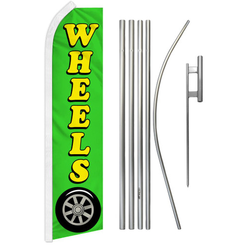 Wheels (Green) Super Flag & Pole Kit