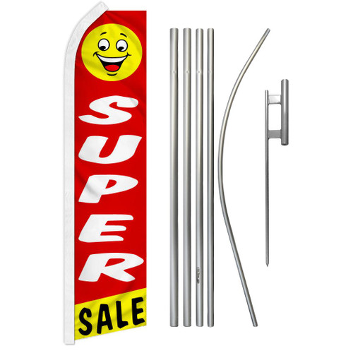 Super Sale (Happy Face) Super Flag & Pole Kit