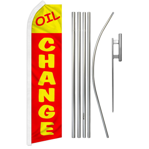 Oil Change Super Flag & Pole Kit