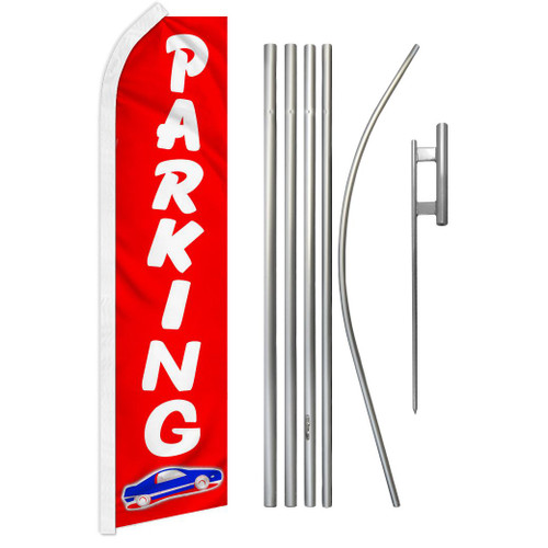 Parking (Red) Super Flag & Pole Kit