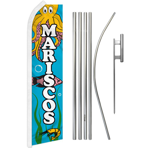 Mariscos Super Flag & Pole Kit