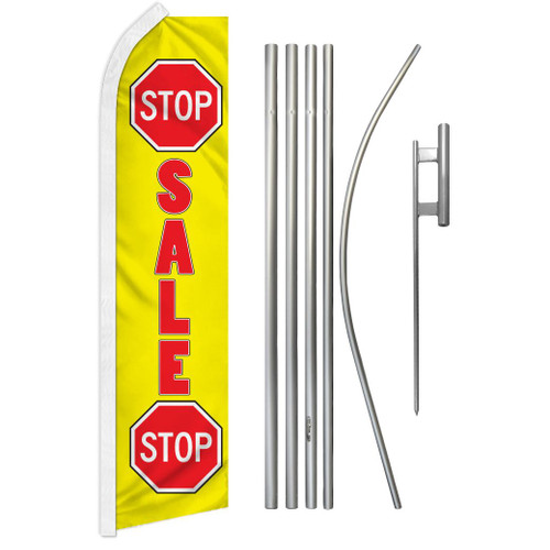 Stop Sale Stop (Red & Yellow) Super Flag & Pole Kit