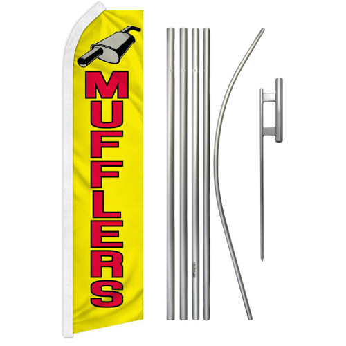 Mufflers (Letters) Super Flag & Pole Kit