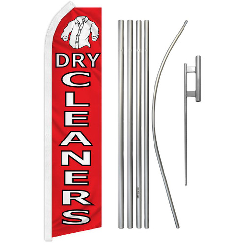 Dry Cleaners Super Flag & Pole Kit