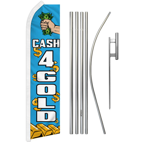 Cash 4 Gold Super Flag & Pole Kit