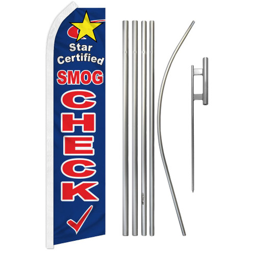 Star Smog Check Super Flag & Pole Kit