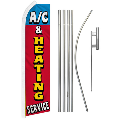 A/C & Heating Services Super Flag & Pole Kit
