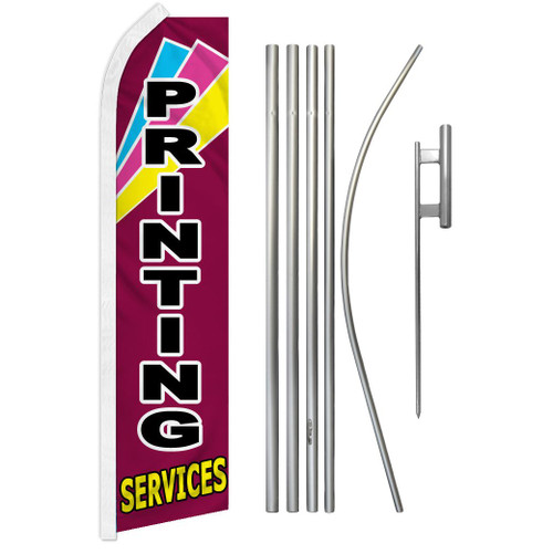 Printing Services Super Flag & Pole Kit