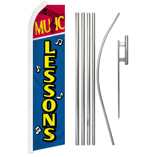 Music Lessons Super Flag & Pole Kit
