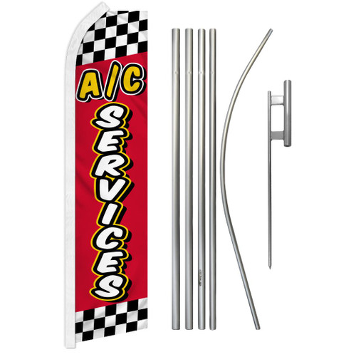 AC Services (Red & Yellow) Super Flag & Pole Kit