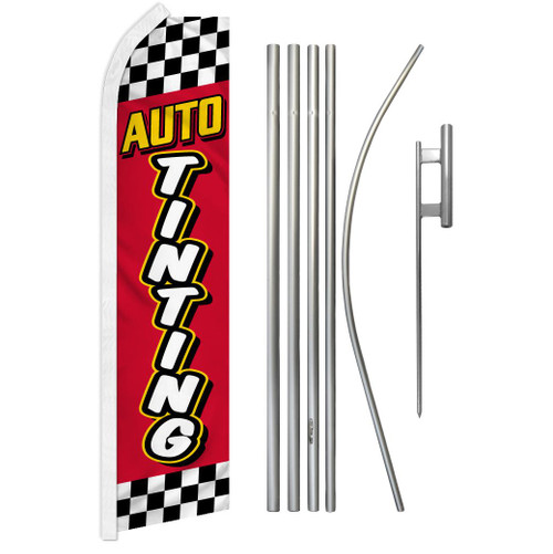 Auto Tinting (Red & Yellow) Super Flag & Pole Kit