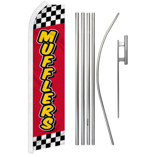 Muffler (Red & Yellow) Super Flag & Pole Kit