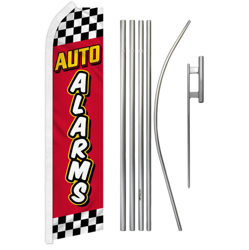 Auto Alarms (Red & Yellow) Super Flag & Pole Kit