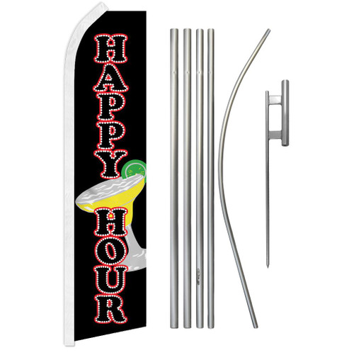 Happy Hour Super Flag & Pole Kit