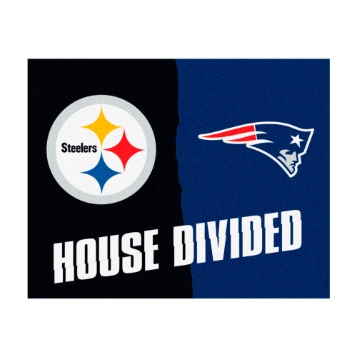 NFL House Divided - Steelers / Patriots House Divided Mat House Divided Multi