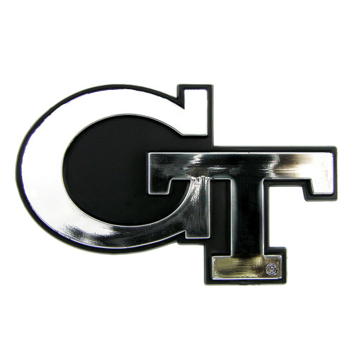 Georgia Tech - Georgia Tech Yellow Jackets Molded Chrome Emblem Interlocking GT Primary Logo Chrome